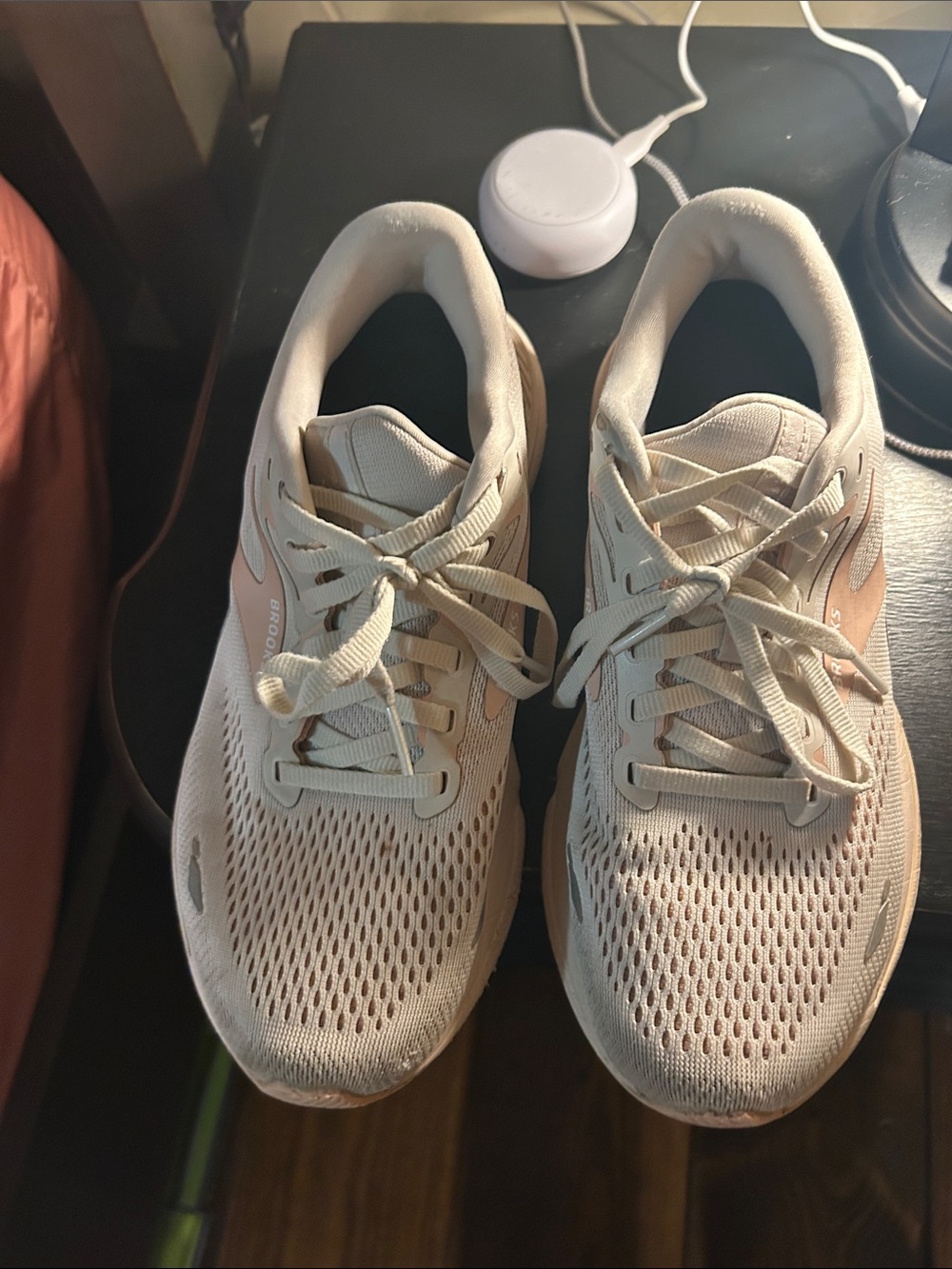 Brooks Women's Running Sneakers in Cream with Pink Accents - Picture 8 of 16